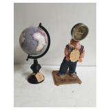 Hot Head Folk Art Figure & Tabletop Globe