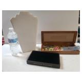 Jewelry Displays, Wooden Box W/various Pins