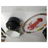 Lobster platter, Corning Ware Casserole Dish,