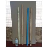 4 Miscellaneous Wooden Yardsticks