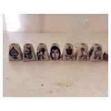 Small Stoneware Pottery Figures And Thimble