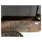 Antique Eveready Batteries Crate