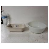 Longaberger Dish And Vintage Glasbake Dish