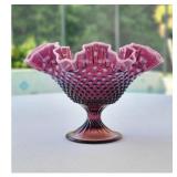 Fenton Plum Hobnail Opalescent Large Art Glass