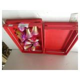 Christmas Ornaments & Red Trays