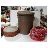 Vintage Tins And Christmas Wreaths