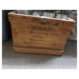 Vintage Pork Shoulder Crate With Canning Jars