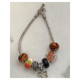 October Halloween Pandora Style Murano Bracelet