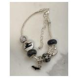 Halloween Pandora Style Bracelet w/Black Cat