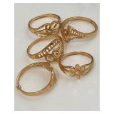 Vintage Gold Tone Rings Lot (Unmarked)