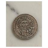 Skull Zombie Hands Hobo Silver Dollar