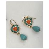 Vintage Turquoise & Orange Coral Gemstone