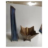 Brass Like Bowl, Blue Vase