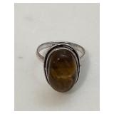 Sterling Tiger Eye Gemstone Ring