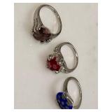 Lot of Unusual Art Murano Glass Rings