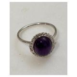 Sterling Amethyst Gemstone Ring
