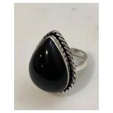 Sterling Black Onyx Gemstone Ring