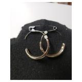 Ladies Gold Tone Half Hoop Earrings