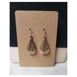 Ladies Gold Tone Dangle Earrings