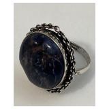 Sterling Lapis Lazuli Gemstone Ring
