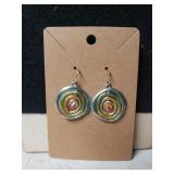 Ladies Colorful Multi-circle Dangle Earrings