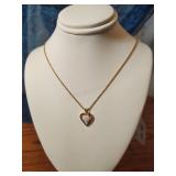 Heart Shaped Opal Pendant Necklace (1/20 14k GF)