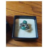 Adventurine and Sterling Ring Sz 7.5
