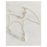 Vintage Silver Necklace w/Diamond Like Gemstones