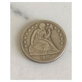 1870 CC Seated Liberty Dollar Size Token