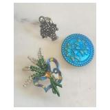 Vintage Floral Brooch Lot