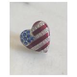 Stars & Stripes Vintage Rhinestone Pin