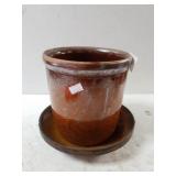 Brown Flower Pot With Saucer
