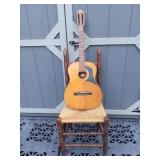 Solid Wood High Back Chair with Piping Seat &