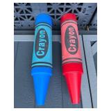 2 Large Plastic Crayon Banks