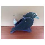 Wooden Purple & Black Birdfeeder