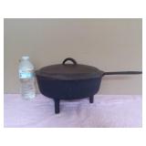 Antique Cast Iron Dutch Oven with Handle and