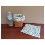 1996 Longaberger Basket with Spring Flowers Liner