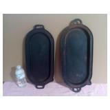 Antique Double Gate Cast Iron Griddles #7(marked)