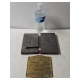 (2) Paint Advertising Printing Blocks & (1) Metal