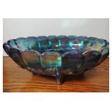 Indiana Glass Co. Blue Carnival glass Centerpiece