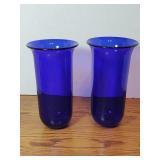 Large Vintage Cobalt Church Votives (One has some