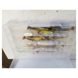 Assorted Fishing Lures In Container