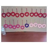 20 Homemade Yarn Hearts - Various Colors