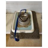 Dog Bed, Food And Water Bowls And More