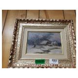 Snow On Farm Oil Painting