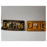 Vintage Maryland License Plates