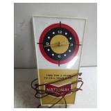 National Beer Wall Clock/sign Untested