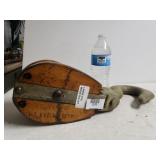 Large Vintage Wood Pulley