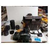 Vintage Minolta Camera And Lenses