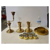 Brass And Gold Tone Candlesticks